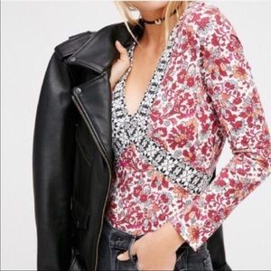 Intimately free people long sleeve floral bodysuit